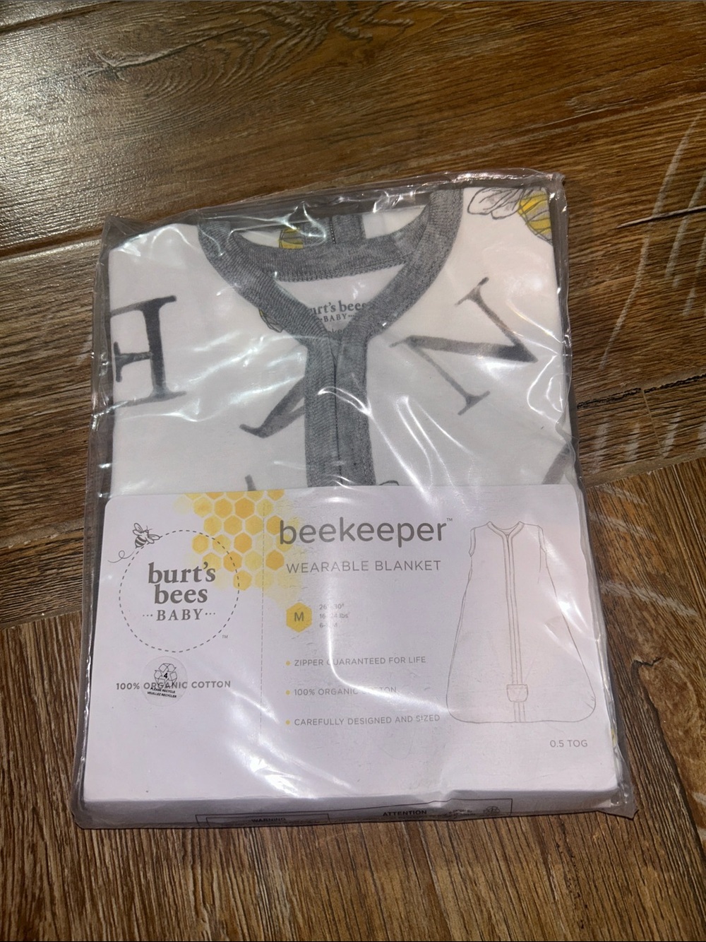 Burt's Bees Baby Beekeeper Wearable Blanket - White & Gray